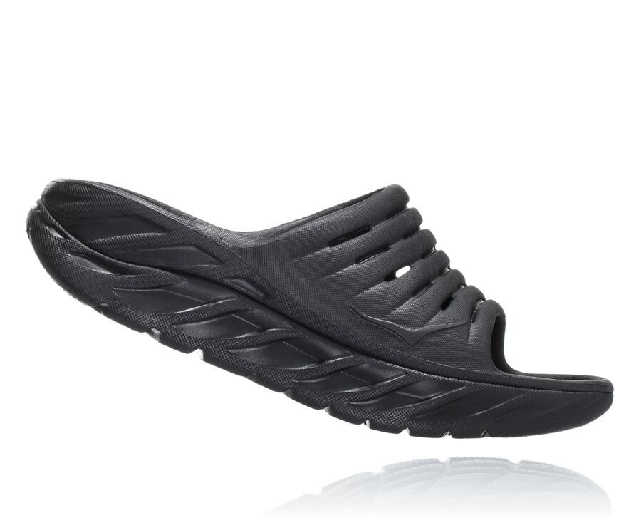 Hoka One One Mens Slide - ORA Recovery - Black - YQIZ57103